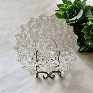 Vintage Fostoria Cubist Depression Glass Plate, Textured, Small, 7" Diameter